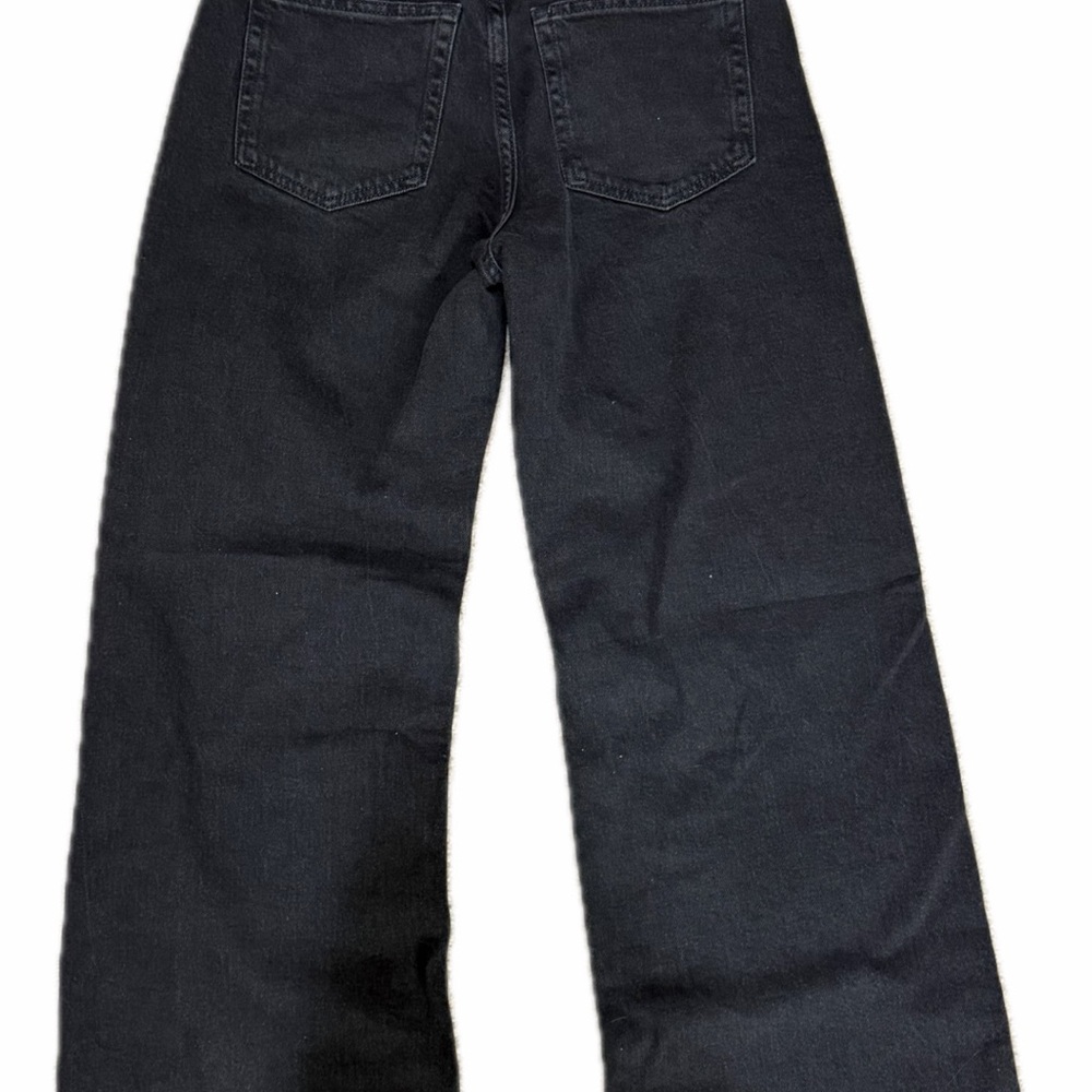 H&M Charcoal High-Waist Wide-Leg Pants